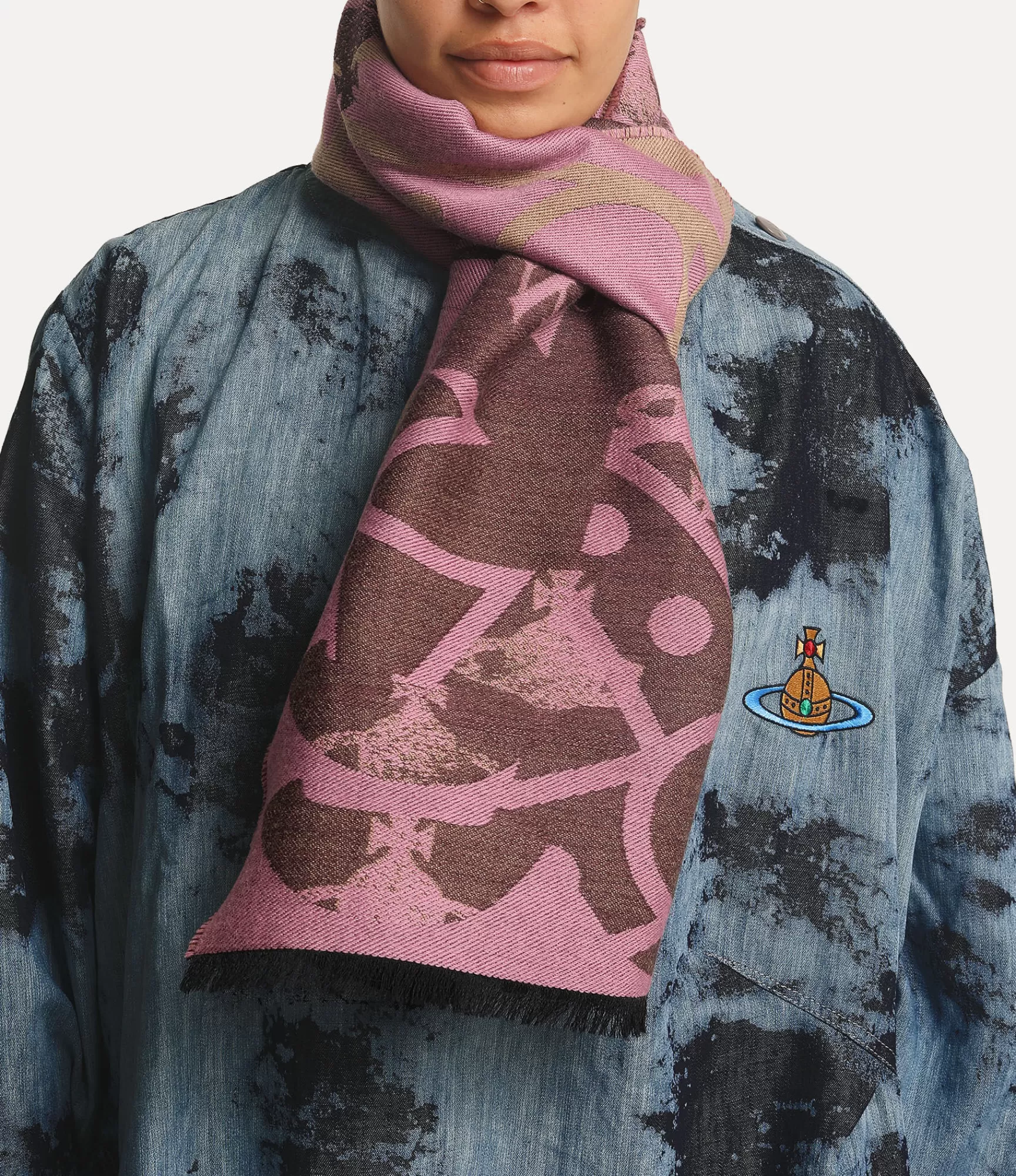 Vivienne Westwood Scarves and Ponchos*35x195 polo orb jacquard scarf Pink