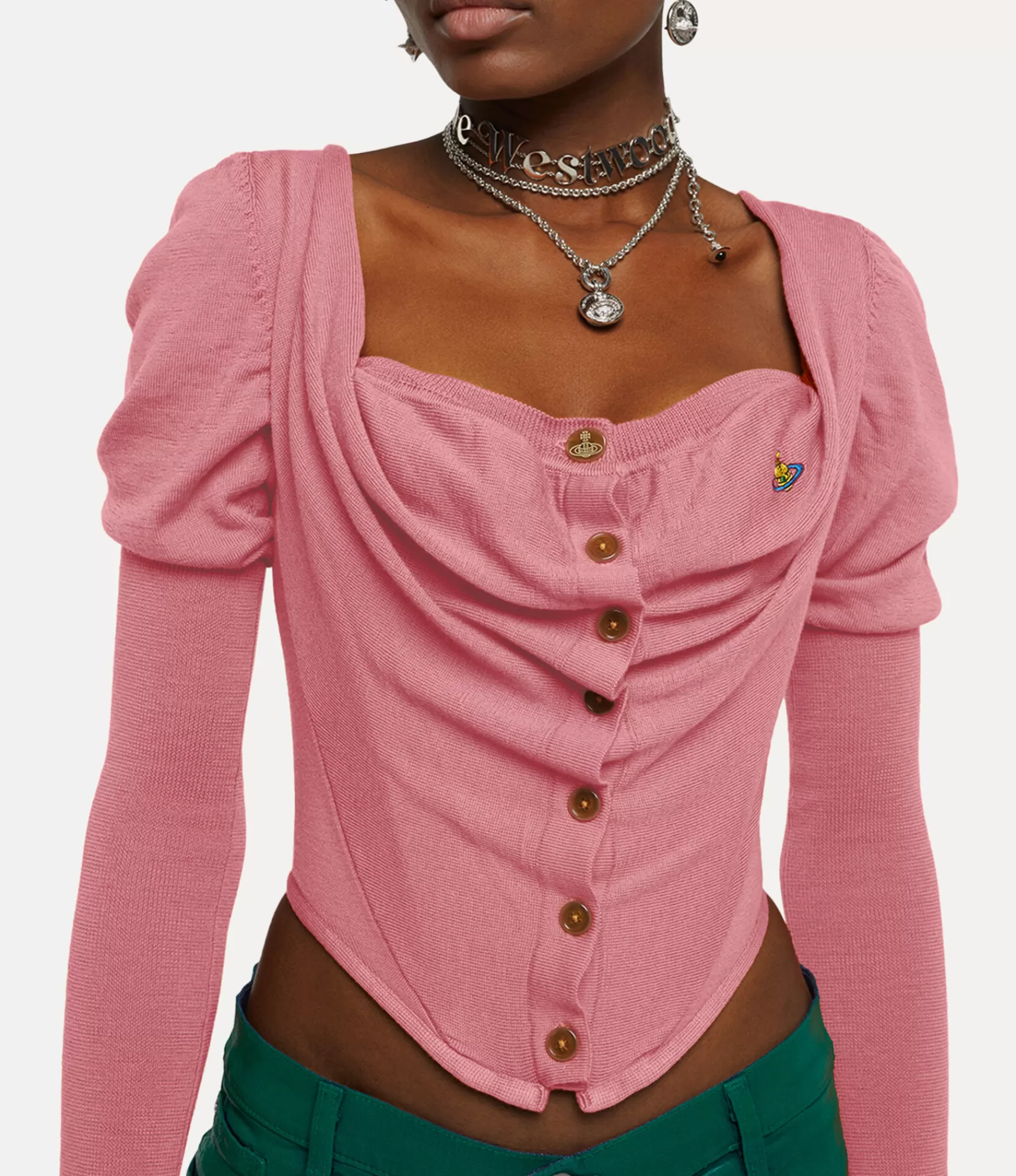 Vivienne Westwood Knitwear | Corsets*Bea corset cardi Bubblegum