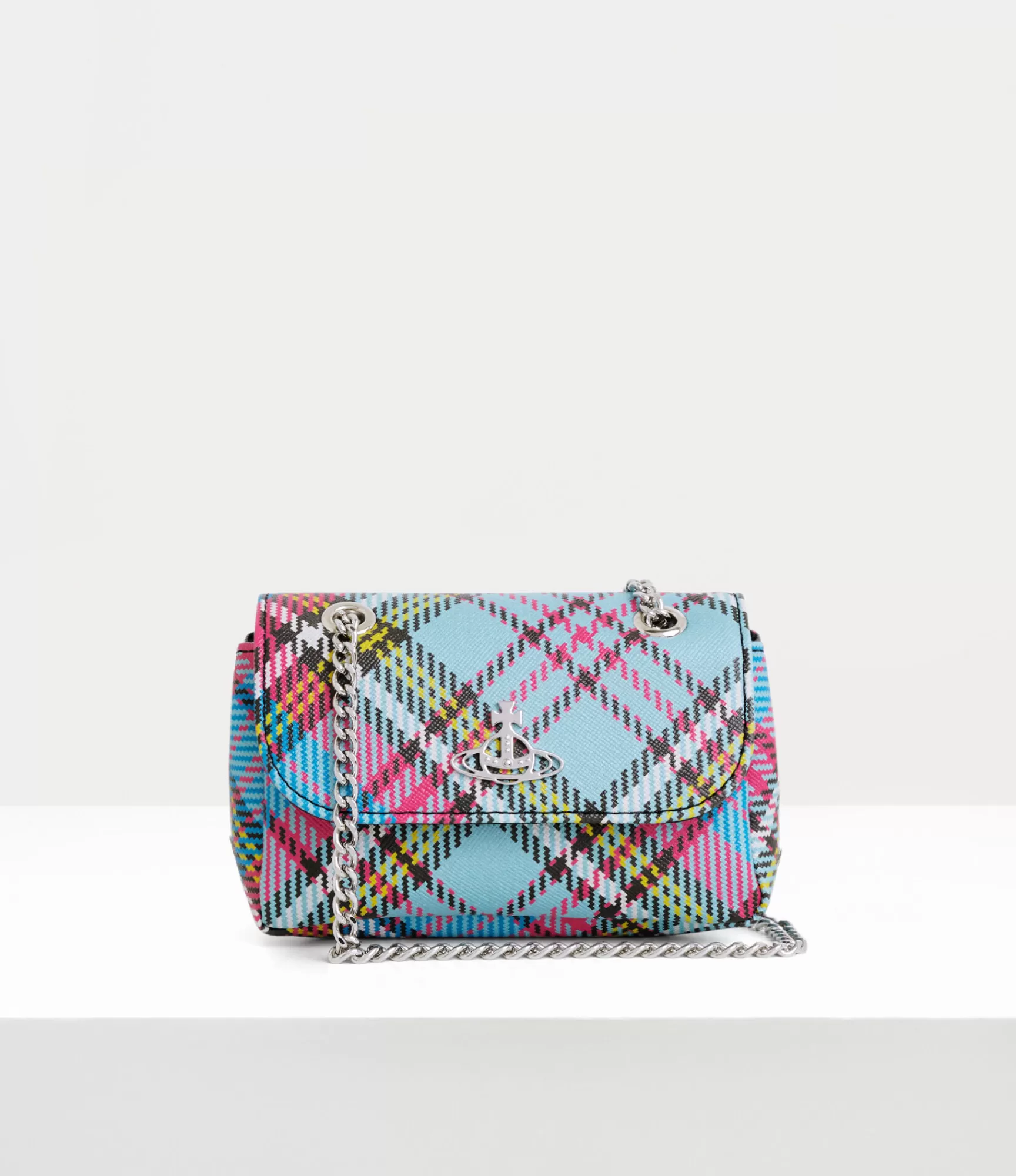 Vivienne Westwood Wallets and Purses*BIOGREEN SAFFIANO PRINTED SMALL PURSE WITH CHAIN Macandy Tartan