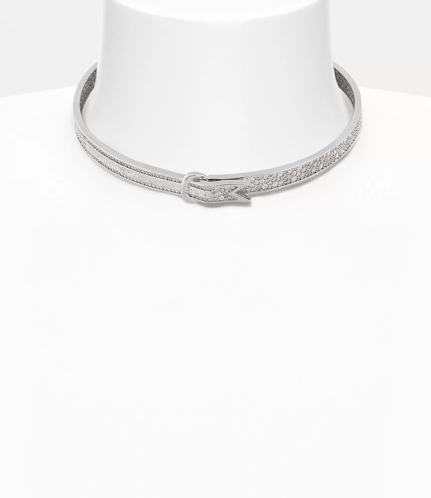 Vivienne Westwood Necklaces*BOBBY PAVE CHOKER Platinum / White Cz