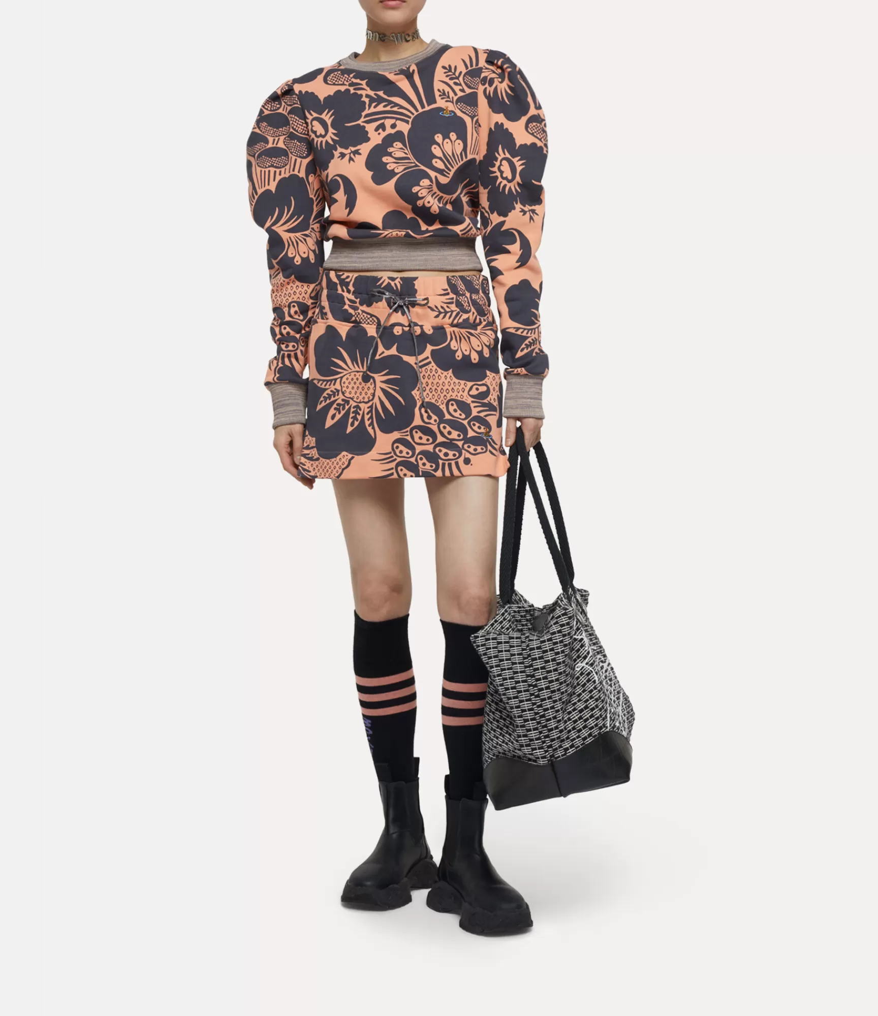 Vivienne Westwood Skirts*Boxer mini skirt Mandarin/grey Flower