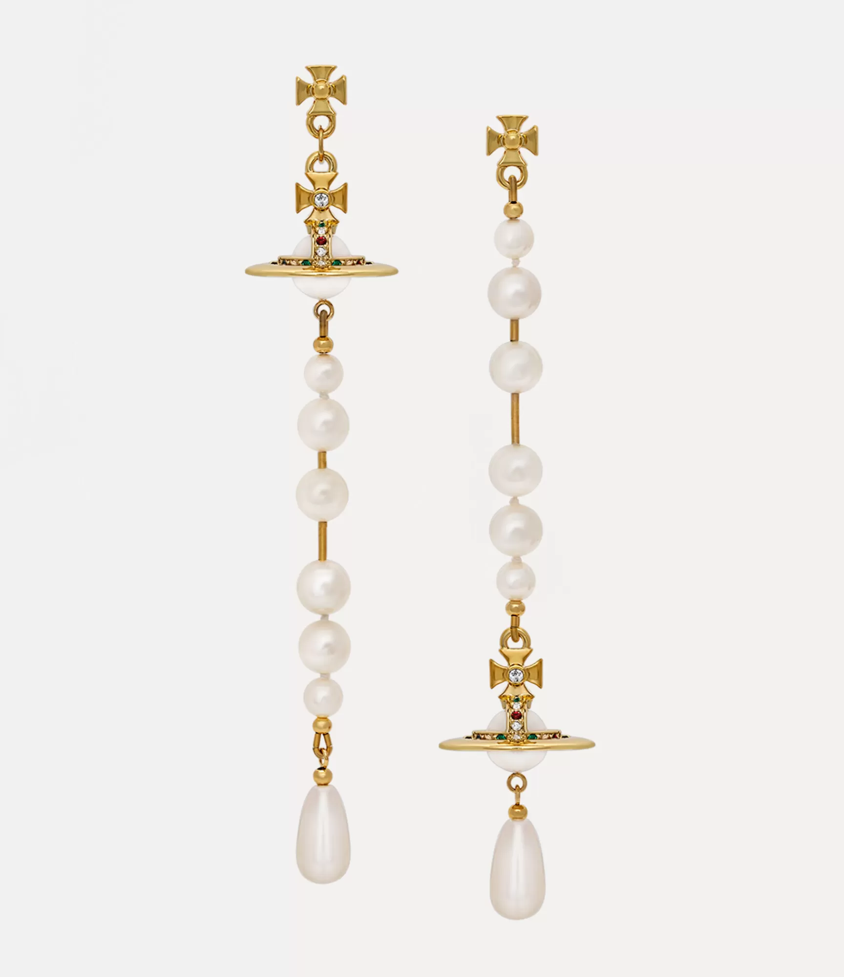 Vivienne Westwood Earrings*Broken pearl earrings Gold/pearl/multi