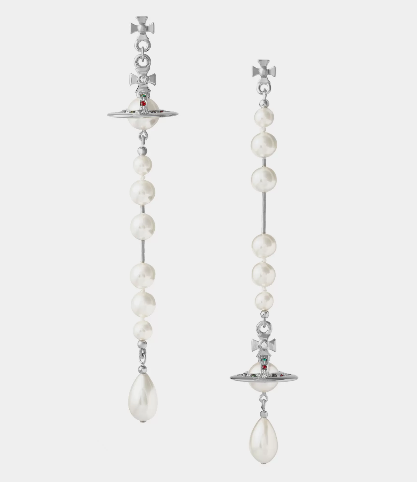 Vivienne Westwood Earrings*Broken pearl earrings Platinum/pearl/multi