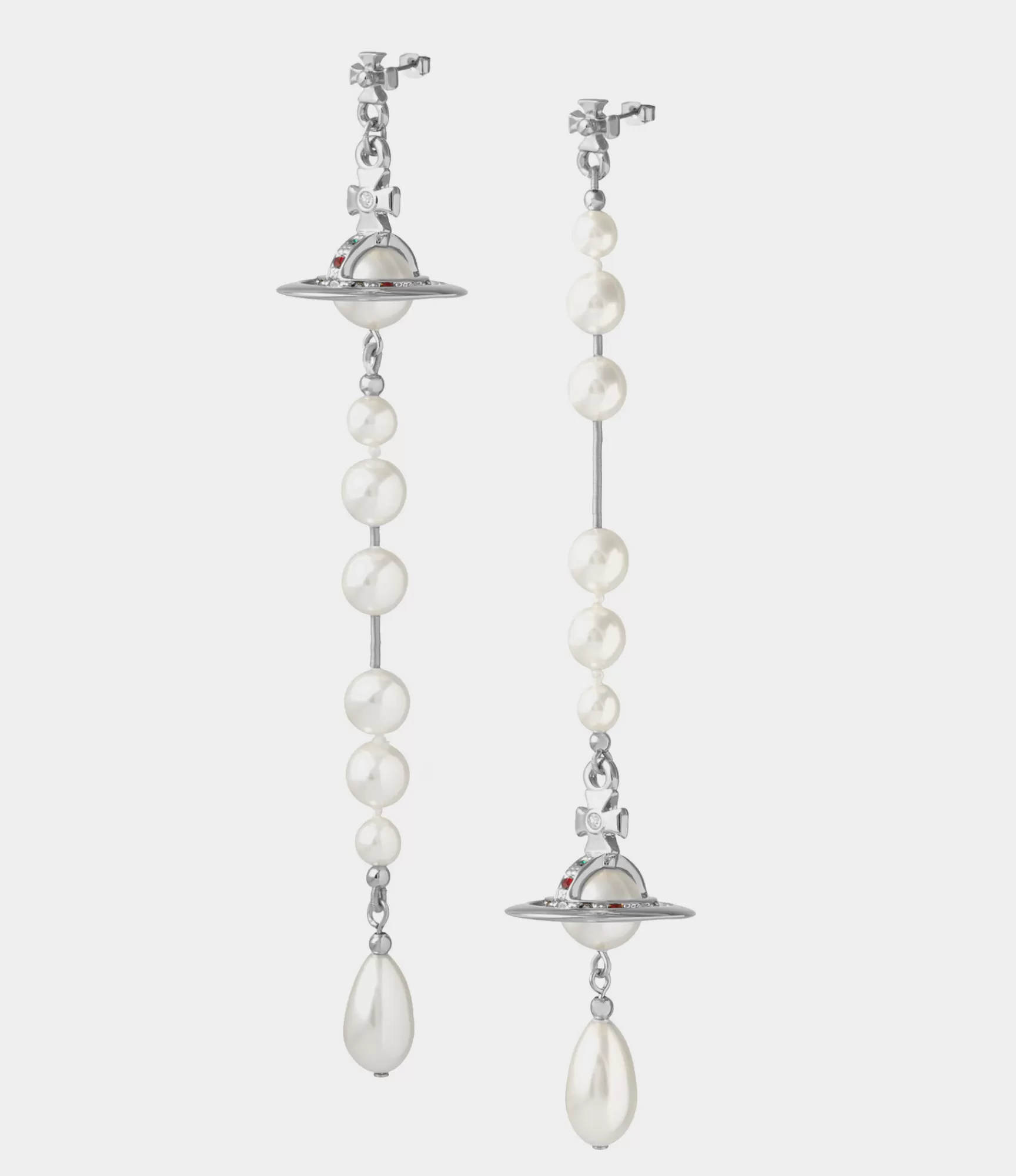 Vivienne Westwood Earrings*Broken pearl earrings Platinum/pearl/multi