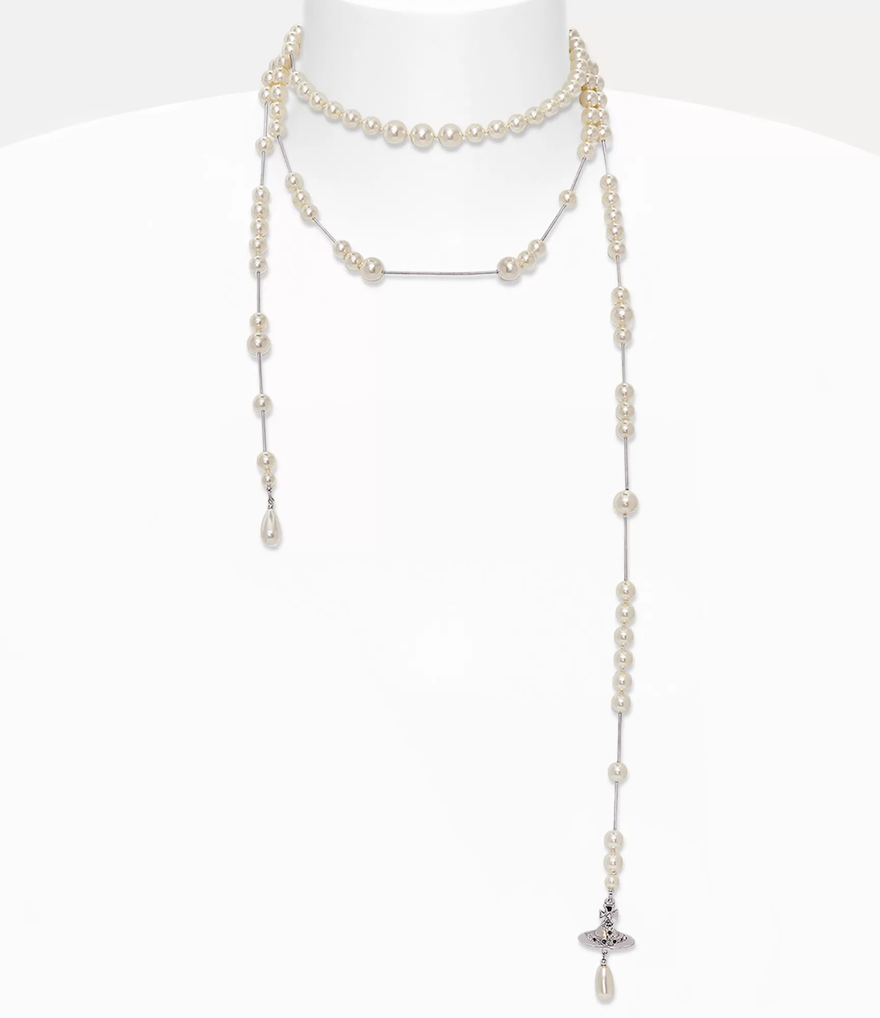 Vivienne Westwood Necklaces*Broken pearl necklace Platinum/pearl/multi