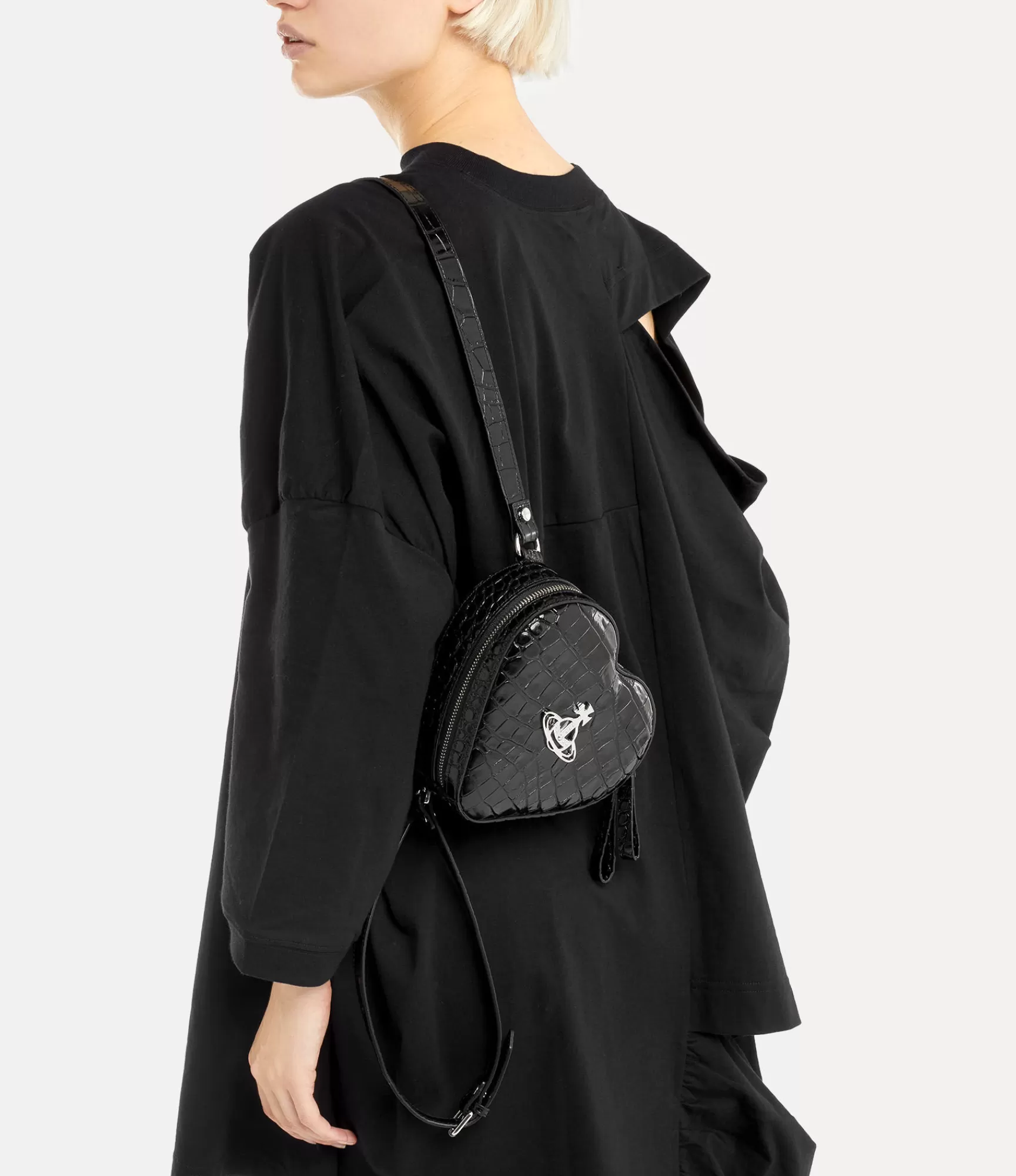 Vivienne Westwood Crossbody Bags*Ella heart mini backpack Black