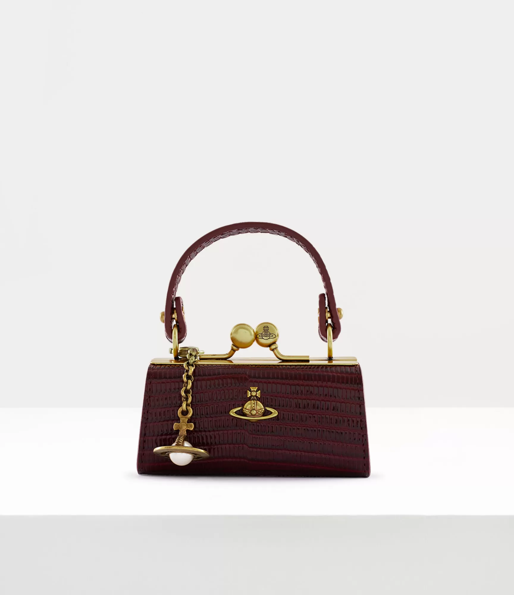 Vivienne Westwood Handbags*Lizard doll bag Burgundy
