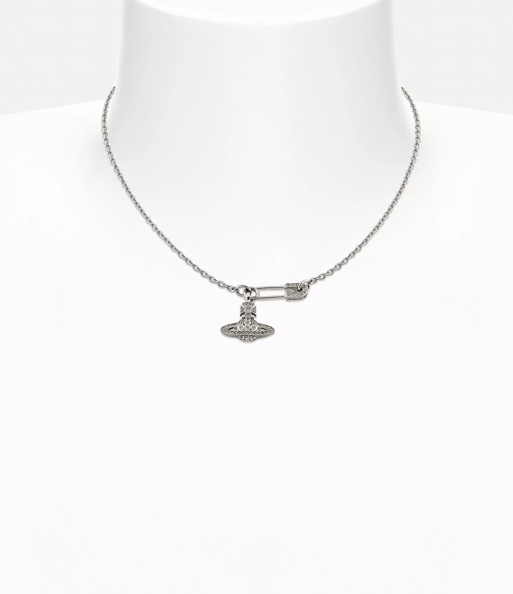 Vivienne Westwood Necklaces*Lucrece pendant Platinum / White Cz