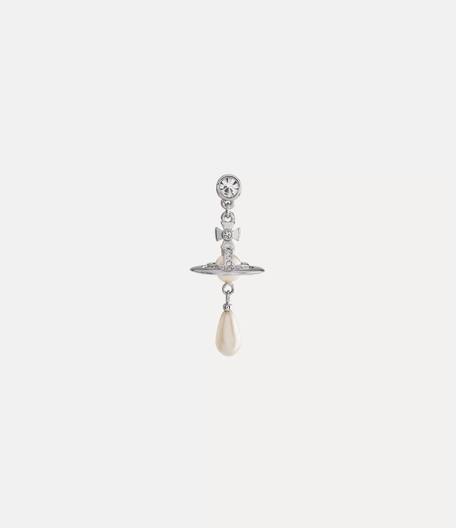 Vivienne Westwood Earrings*Man. pearl drop single earring Platinum / Pearl Pearl / Crystal Crystal