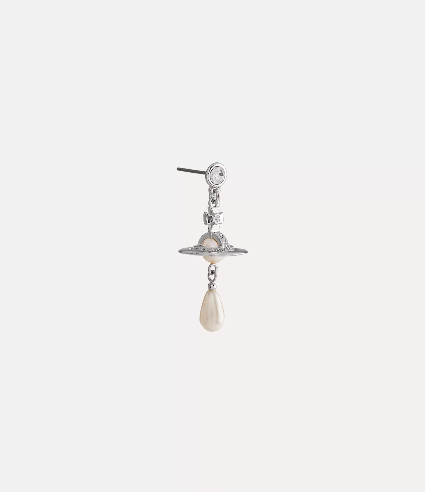 Vivienne Westwood Earrings*Man. pearl drop single earring Platinum / Pearl Pearl / Crystal Crystal