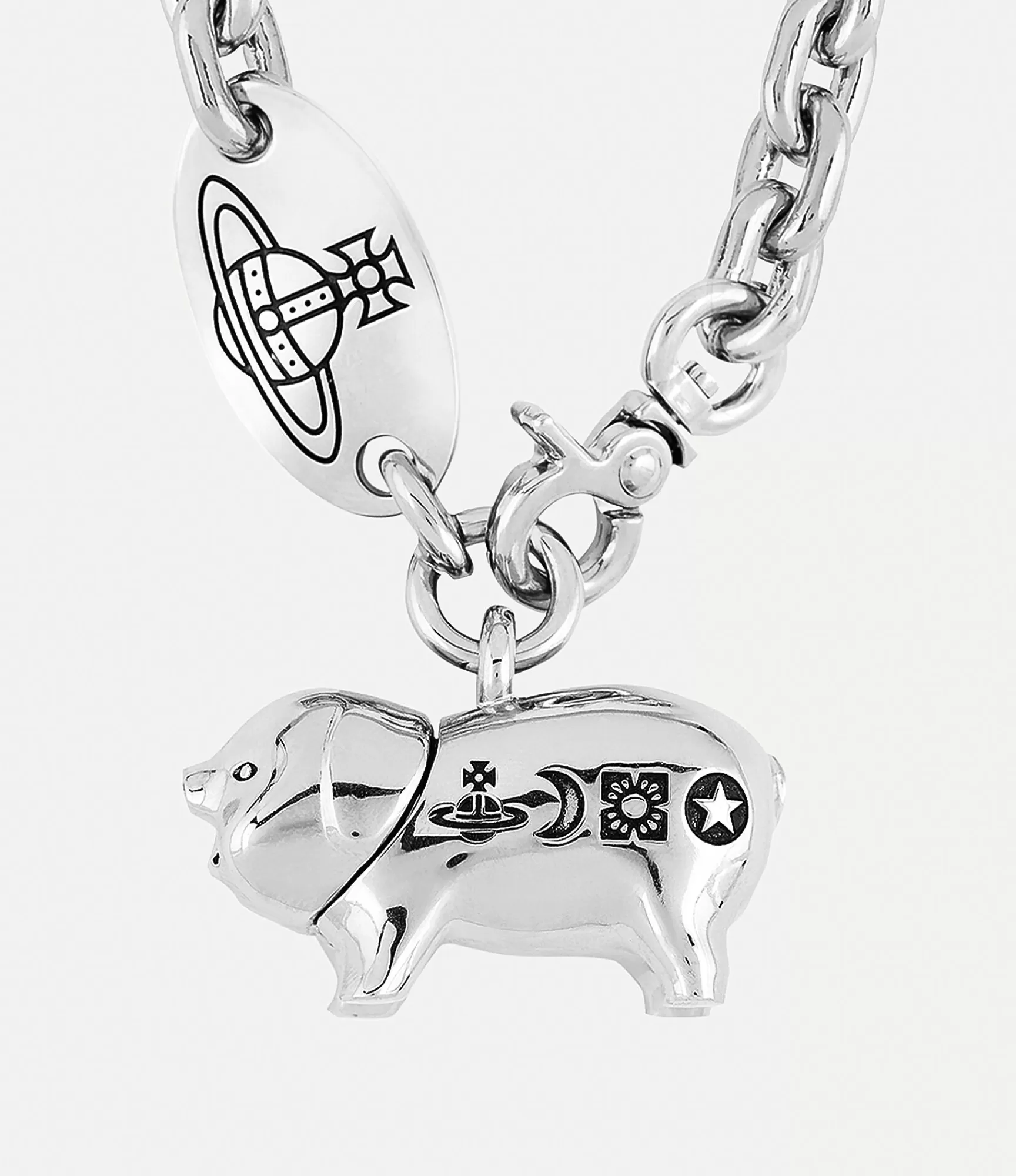 Vivienne Westwood Necklaces*Man. pig necklace Platinum / Black Patina