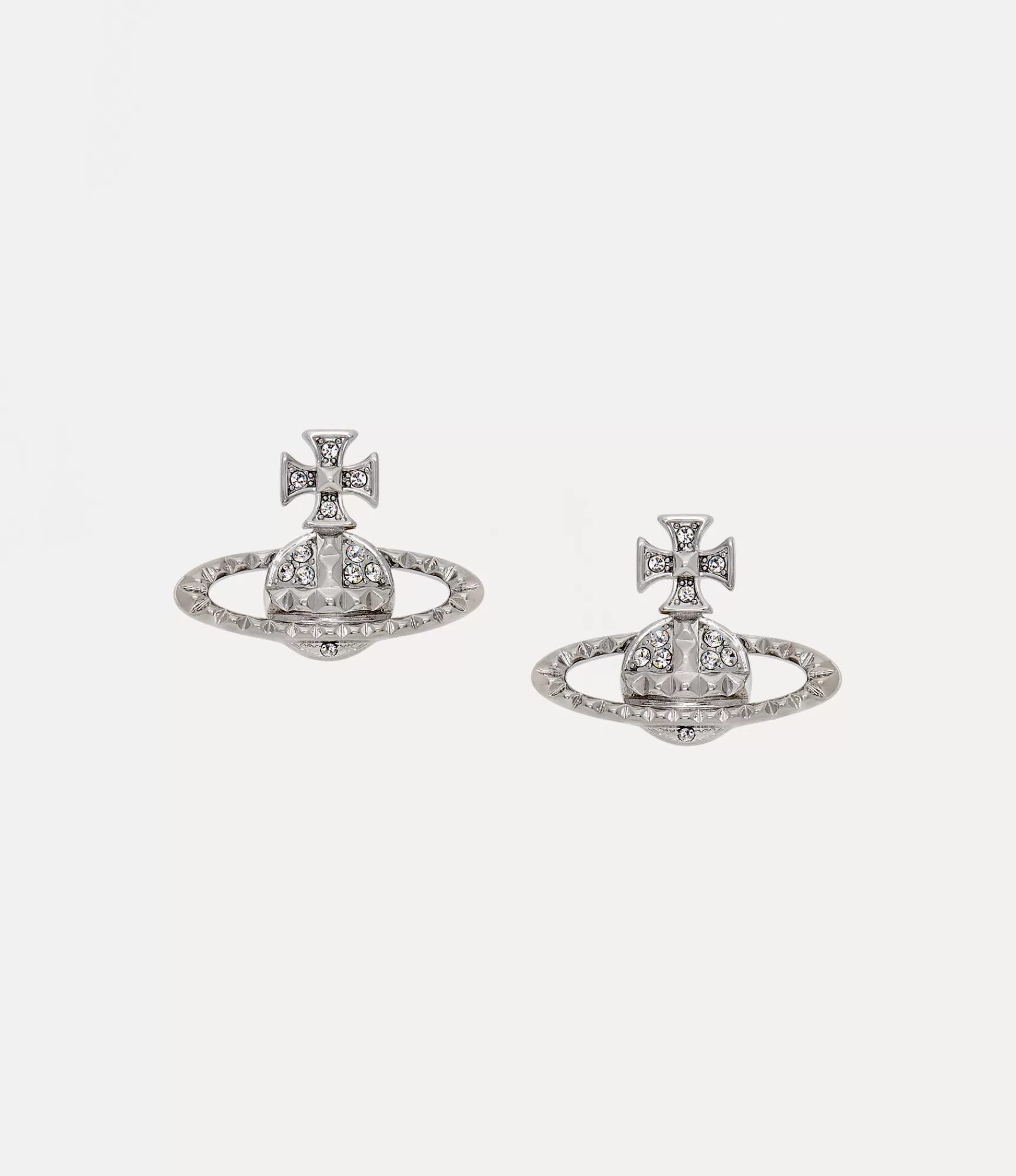 Vivienne Westwood Earrings*Mayfair bas relief earrings Rhodium Crystal
