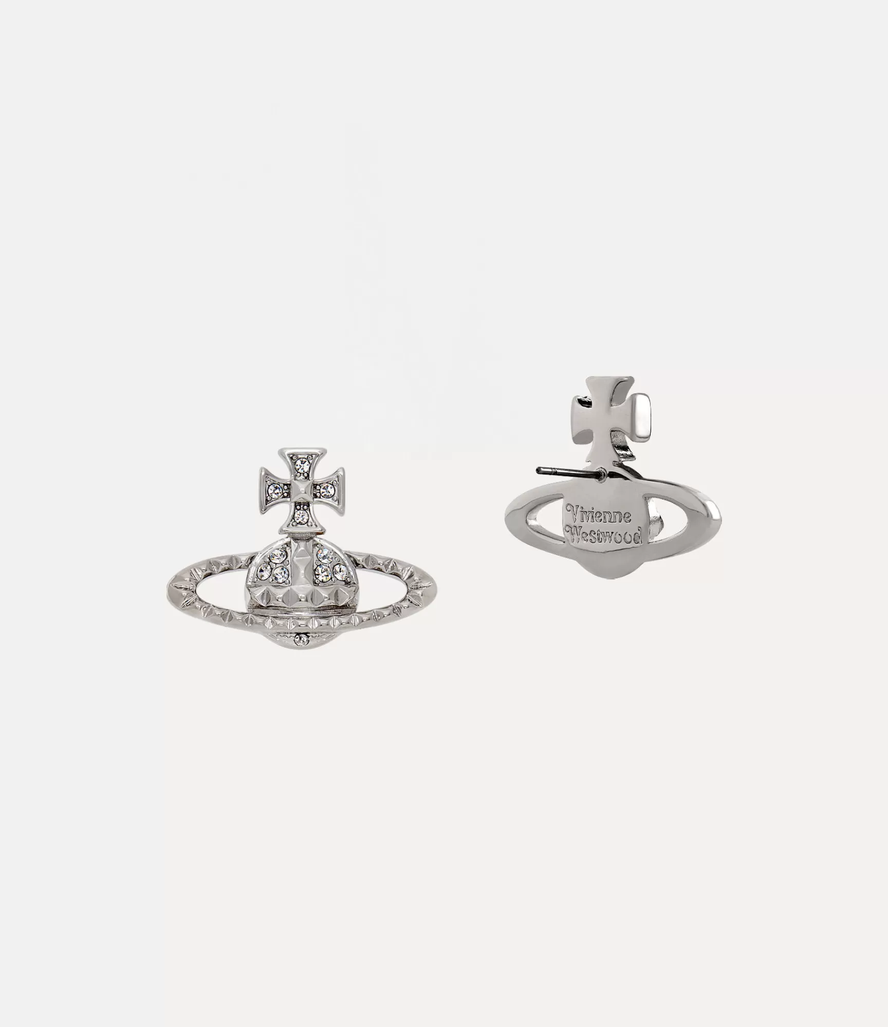 Vivienne Westwood Earrings*Mayfair bas relief earrings Rhodium Crystal