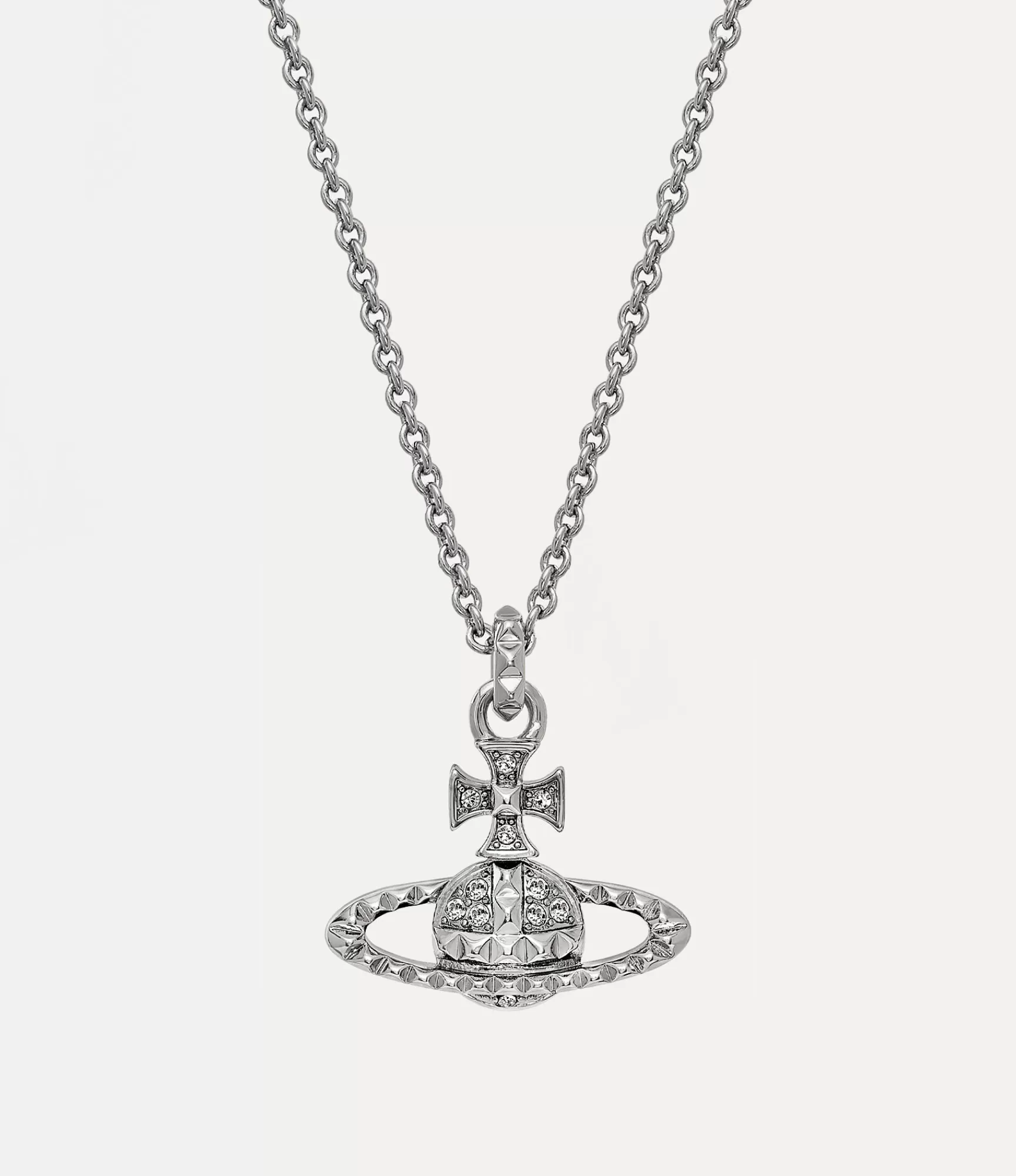 Vivienne Westwood Necklaces*Mayfair bas relief pendant Rhodium Crystal