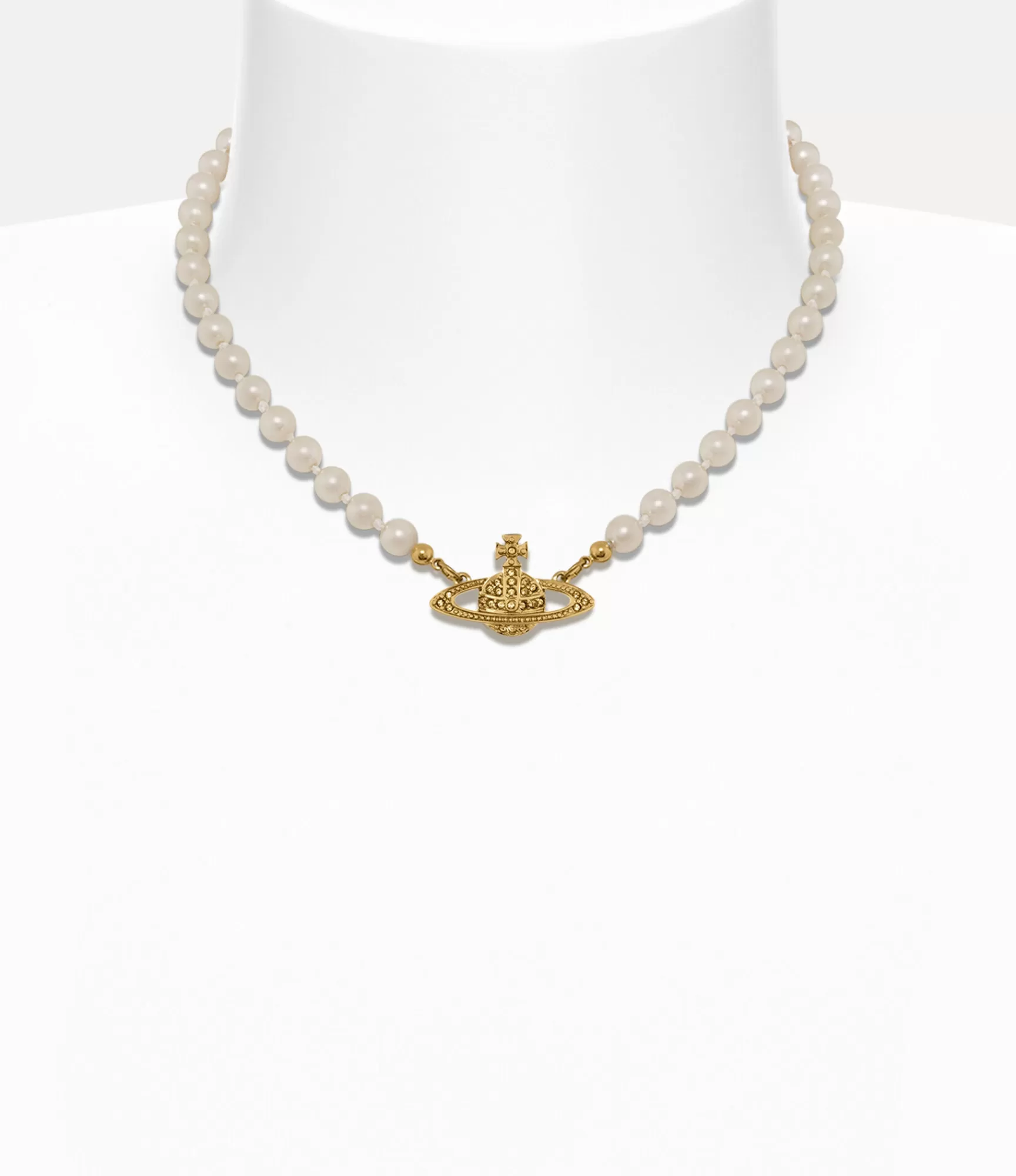 Vivienne Westwood Necklaces*Mini bas relief choker Gold Light Colorado Topaz Pearl