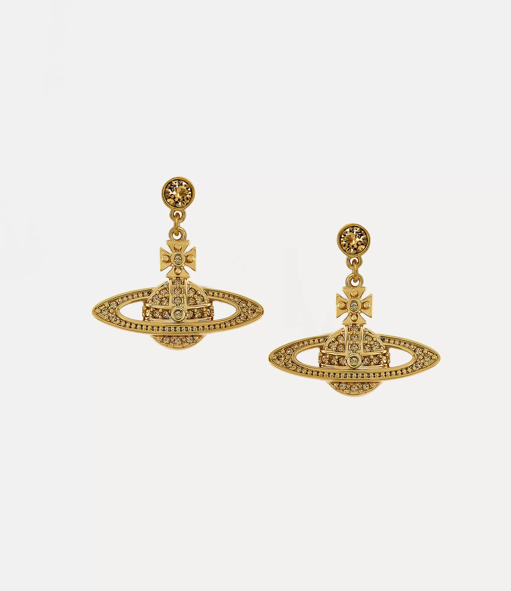 Vivienne Westwood Earrings*Mini bas relief drop earrings Gold Light Colorado Topaz