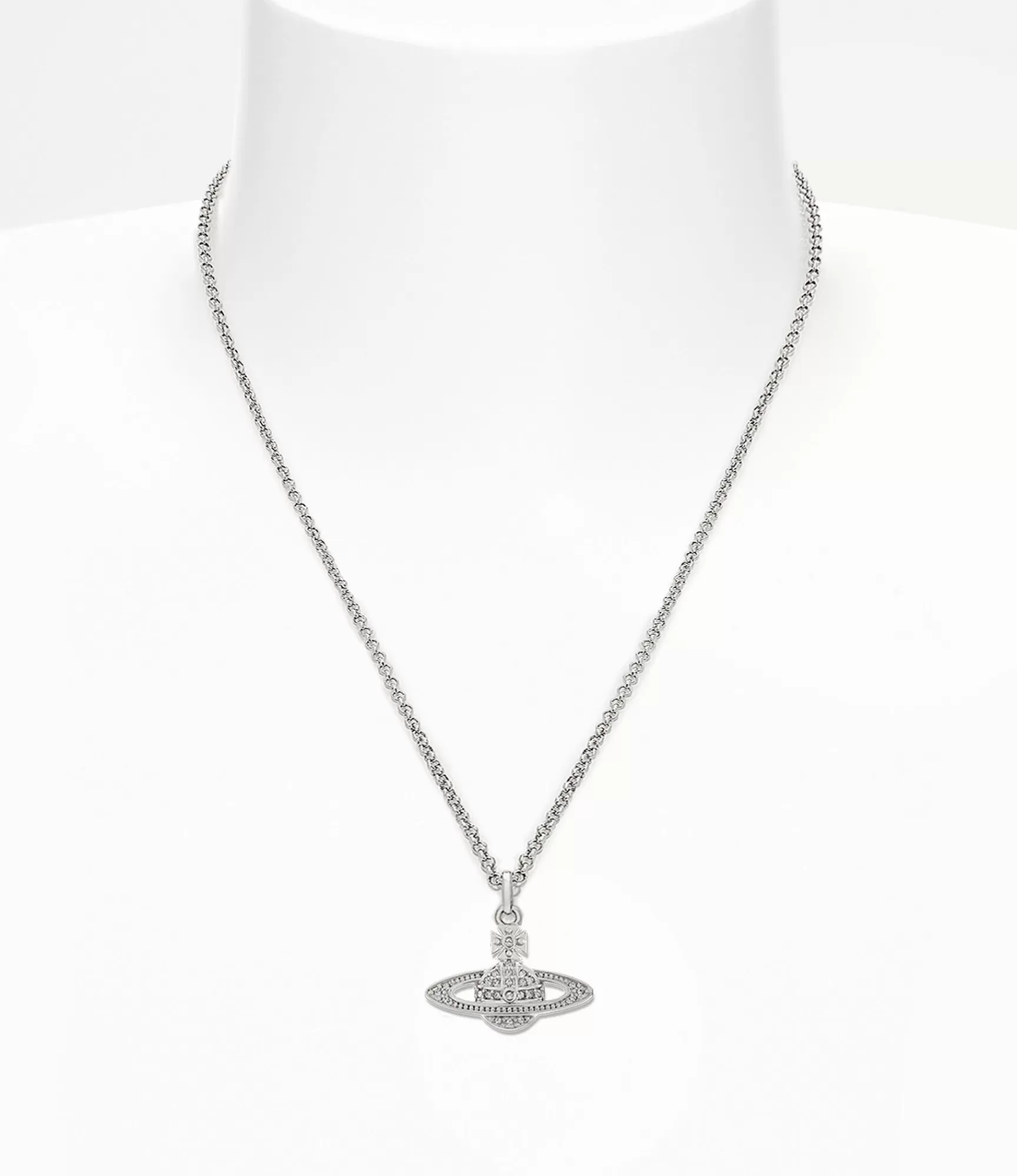 Vivienne Westwood Necklaces*Mini bas relief pendant Platinum / Crystal