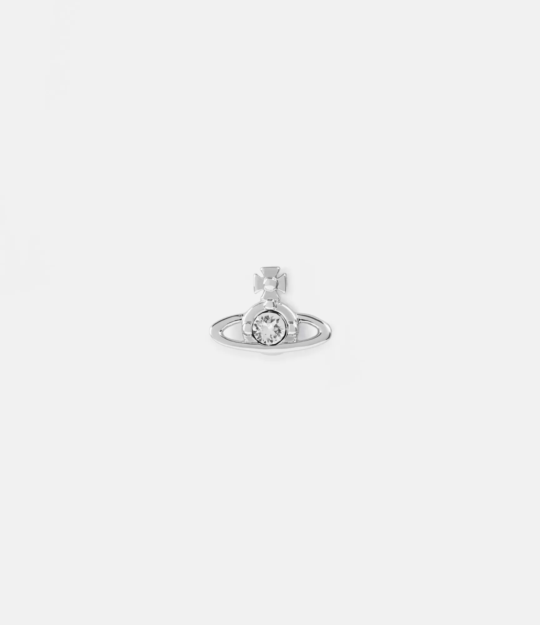 Vivienne Westwood Earrings*Nano solitaire single stud Platinum / Crystal Crystal