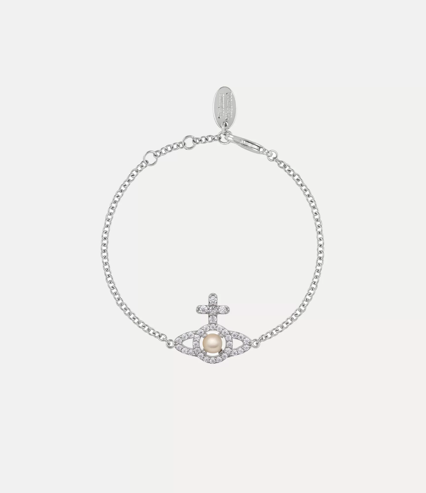 Vivienne Westwood Bracelets*Olympia pearl chain bracelet Platinum / Creamrose Pearl / White Cz