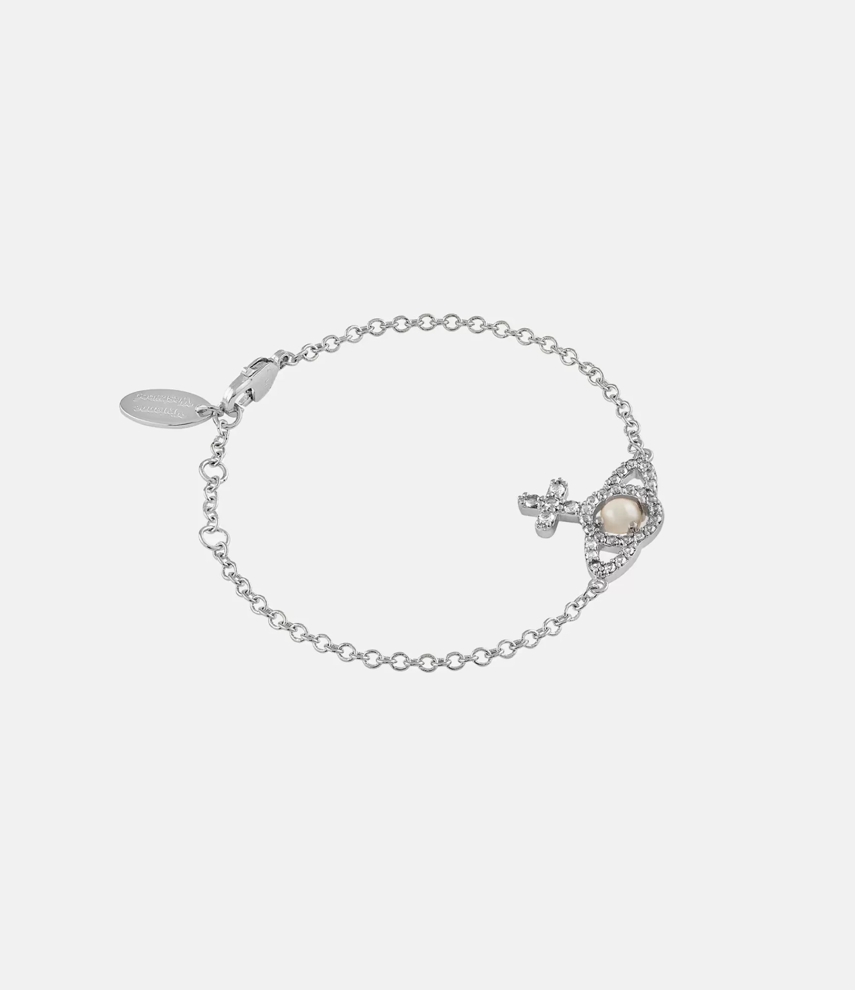 Vivienne Westwood Bracelets*Olympia pearl chain bracelet Platinum / Creamrose Pearl / White Cz