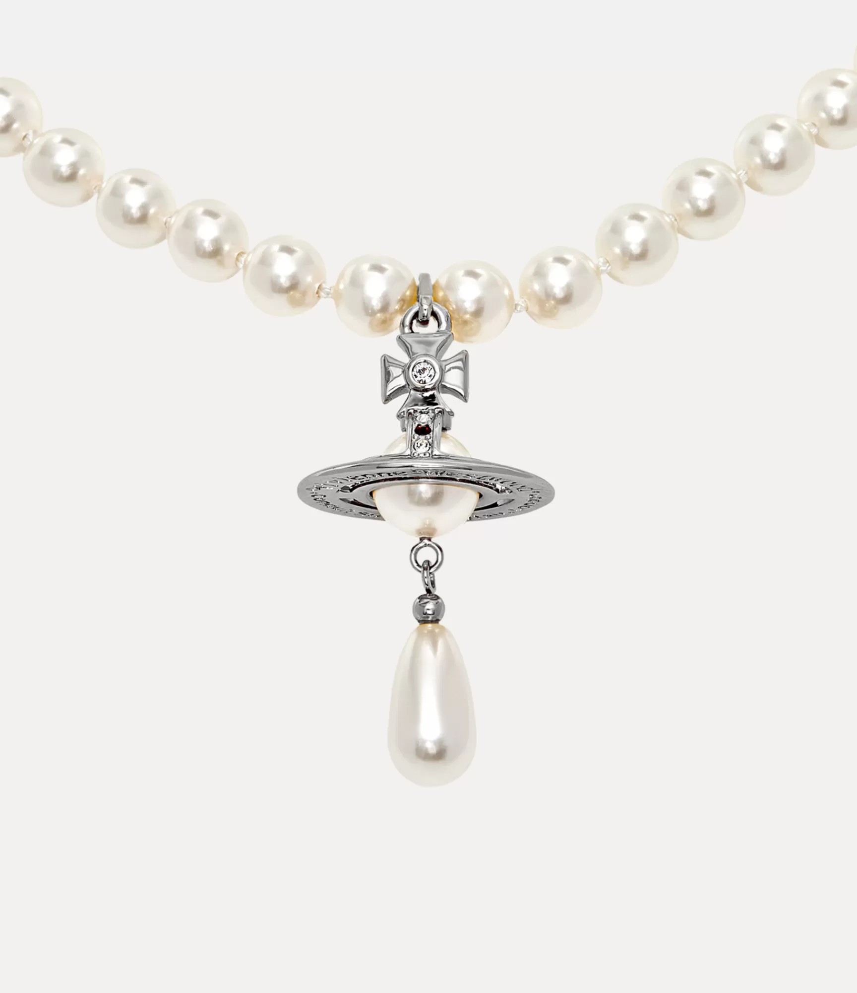 Vivienne Westwood Necklaces*One row pearl drop choker Platinum/pearl/multi
