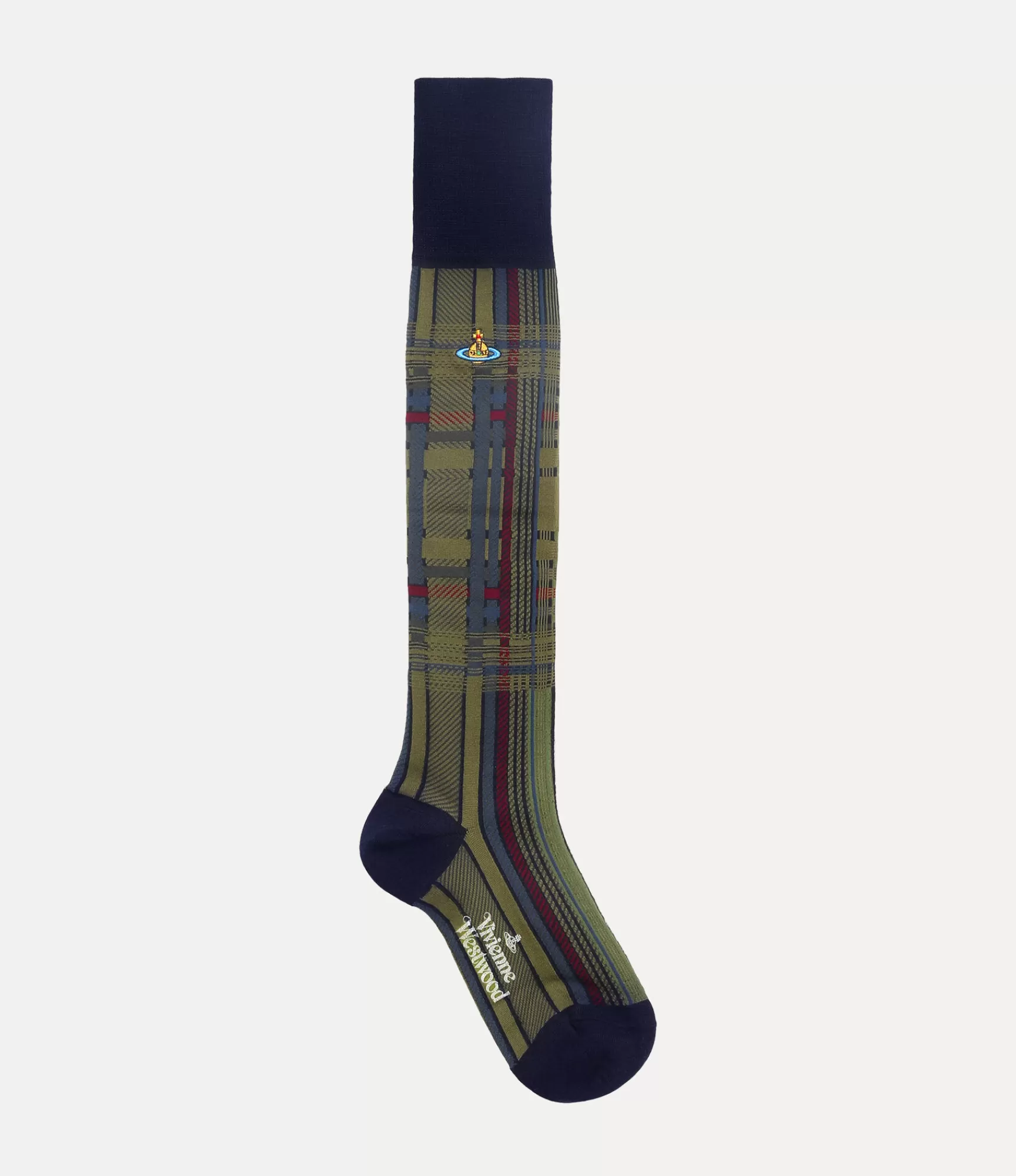 Vivienne Westwood Socks | Socks and Tights*Oversized madras high sock Dark Blue