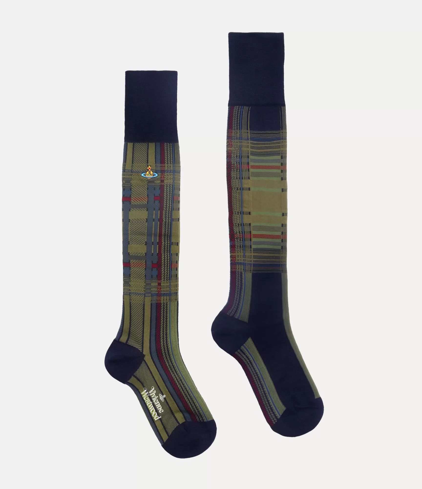 Vivienne Westwood Socks | Socks and Tights*Oversized madras high sock Dark Blue