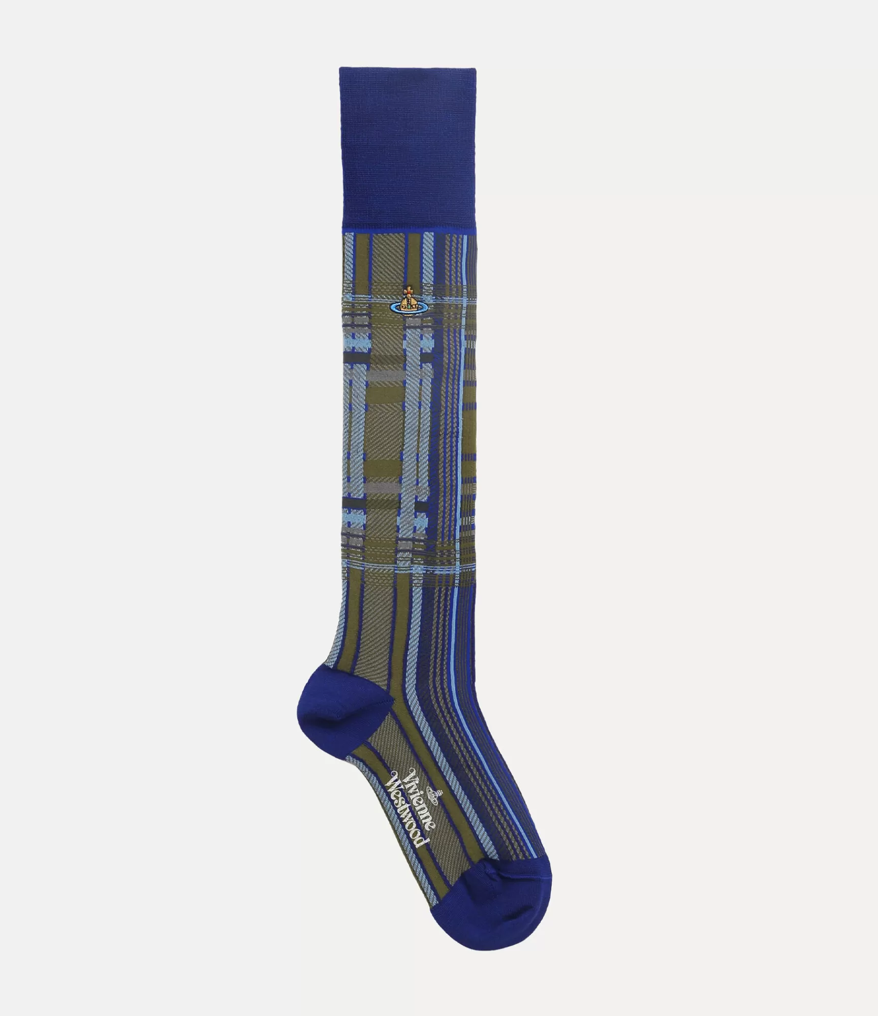 Vivienne Westwood Socks | Socks and Tights*Oversized madras high sock Blue