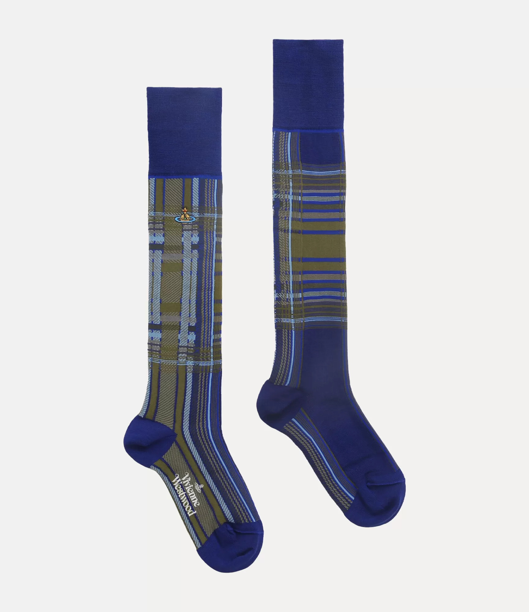 Vivienne Westwood Socks | Socks and Tights*Oversized madras high sock Blue