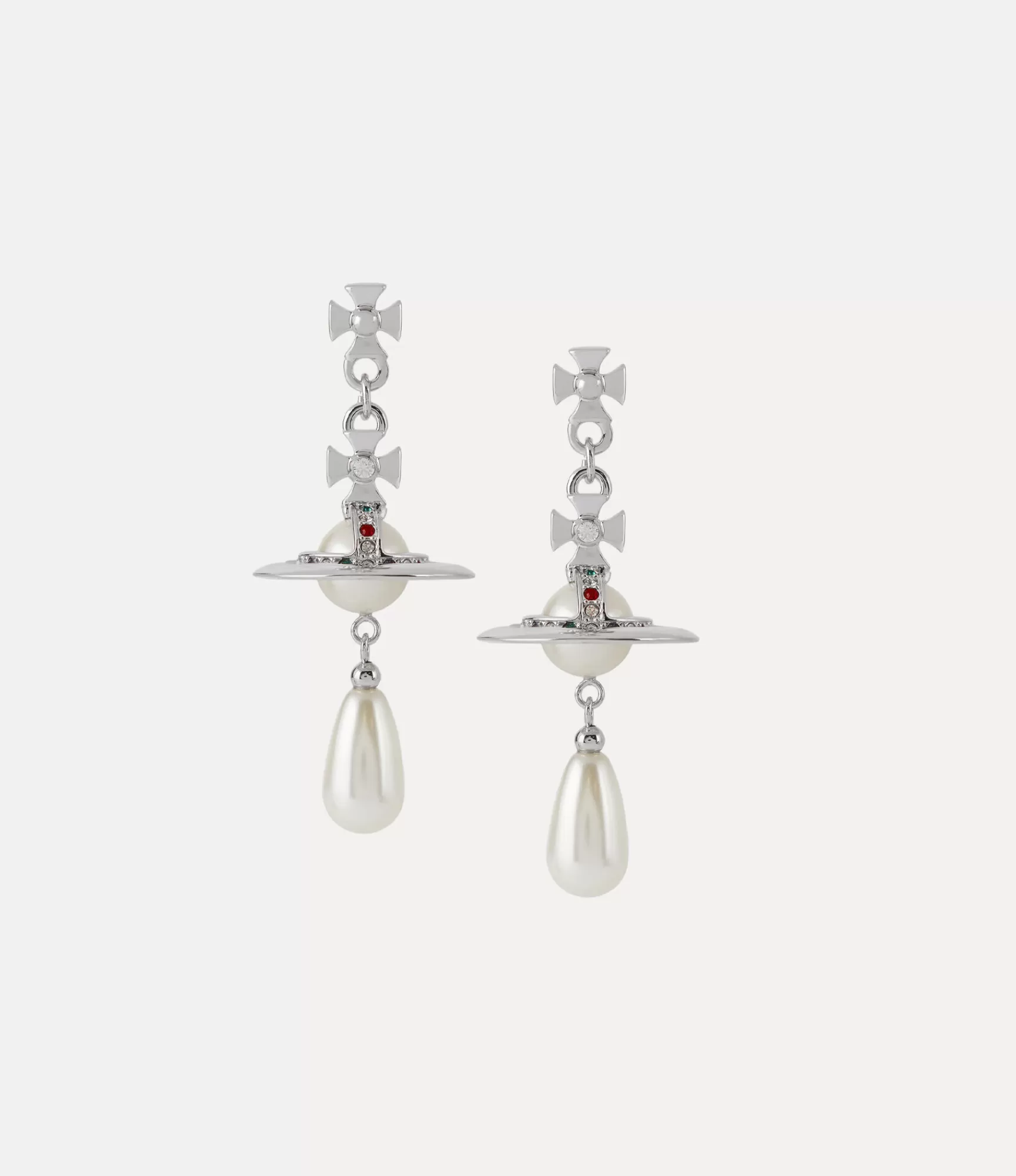 Vivienne Westwood Earrings*Pearl drop earrings Platinum/pearl/multi