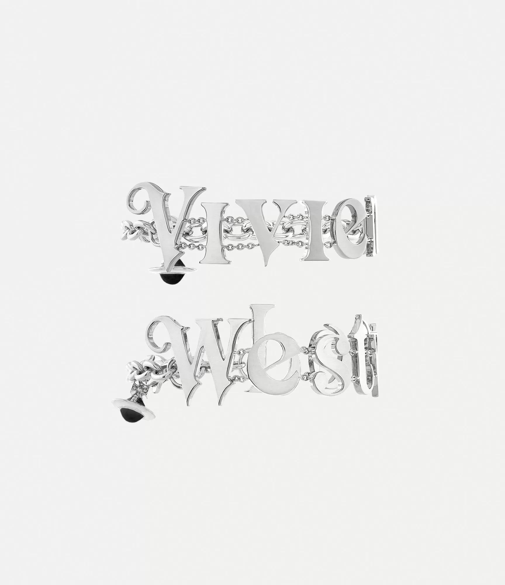 Vivienne Westwood Bracelets*Raimunda twin bracelet Platinum / Black Enamel