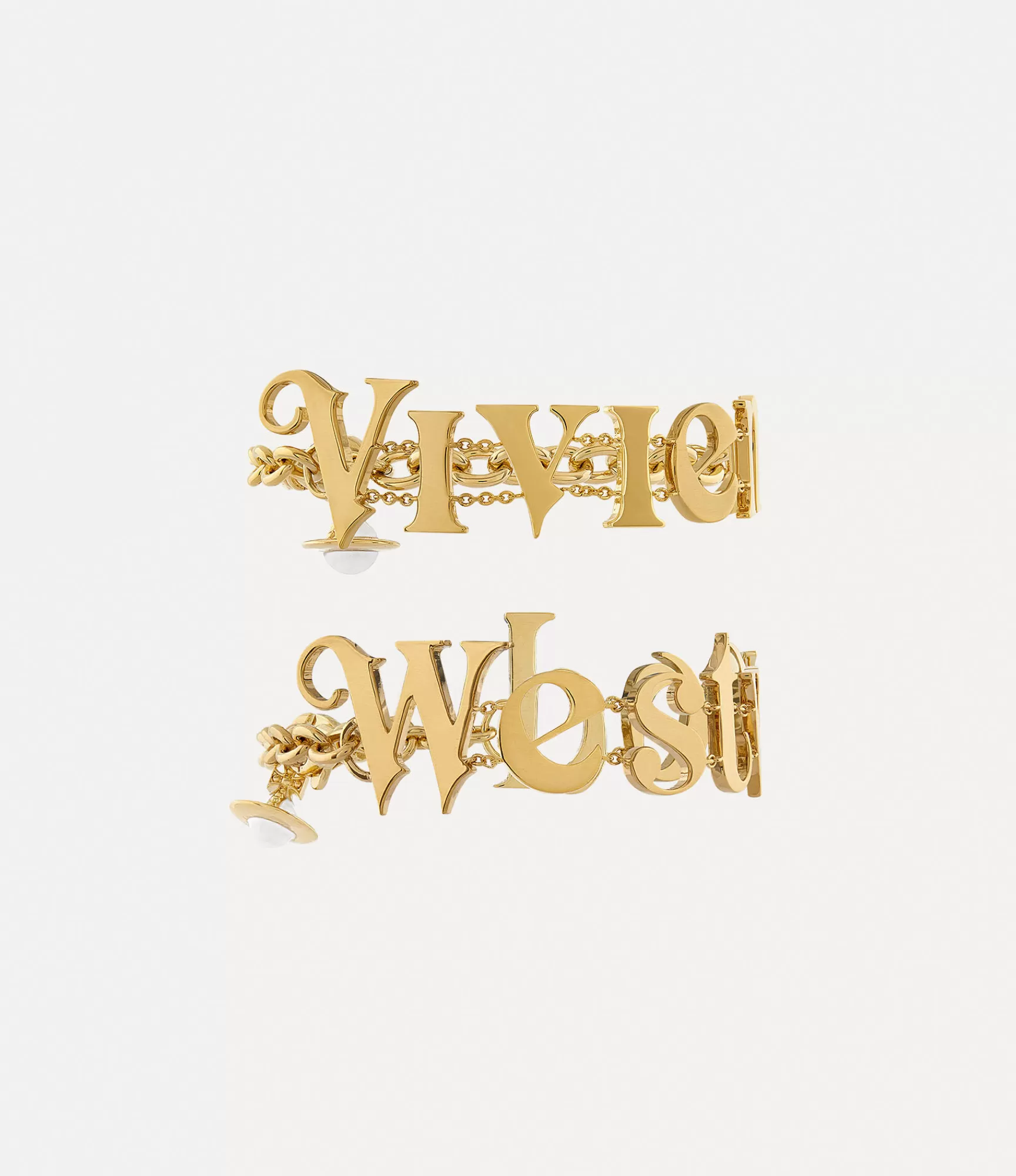 Vivienne Westwood Bracelets*Raimunda twin bracelet Gold / White Enamel