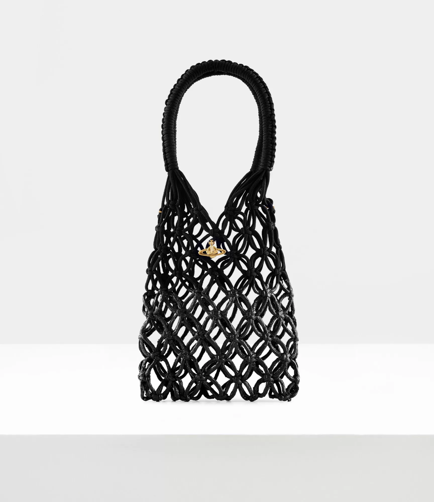 Vivienne Westwood Handbags*Thrawler large macrame handbag Black