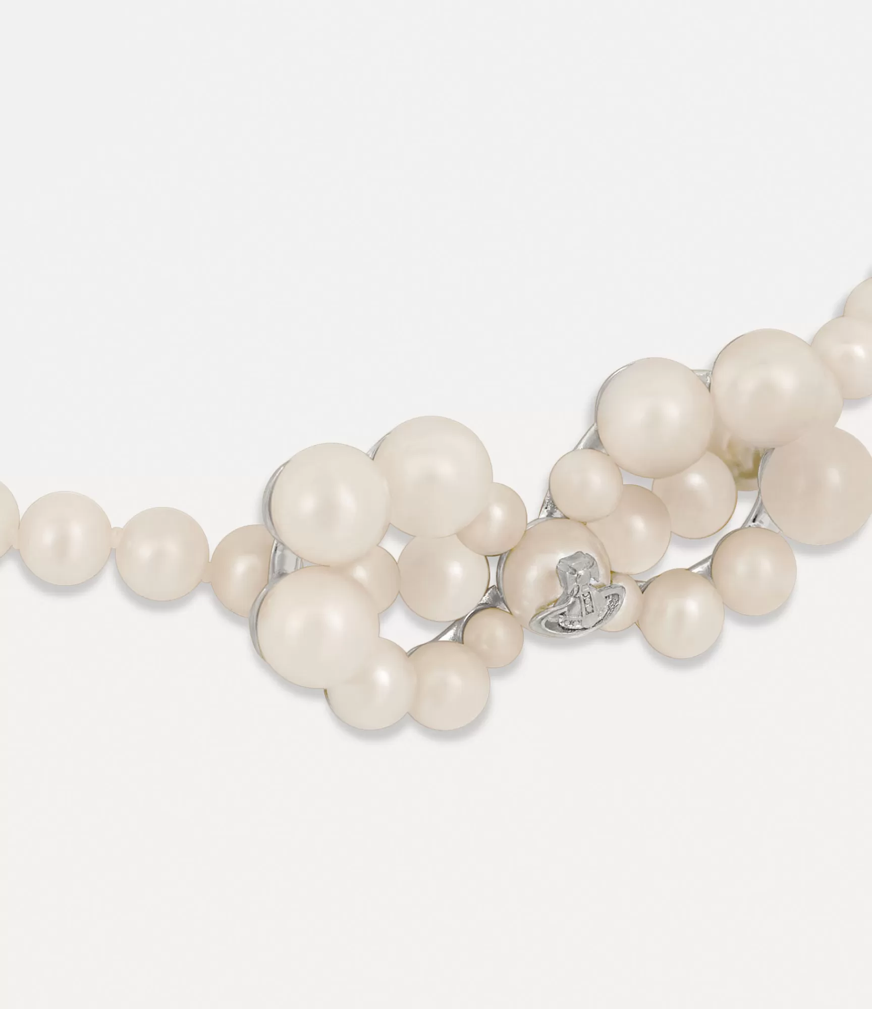 Vivienne Westwood Necklaces*Viviana choker Platinum / Creamrose Pearl